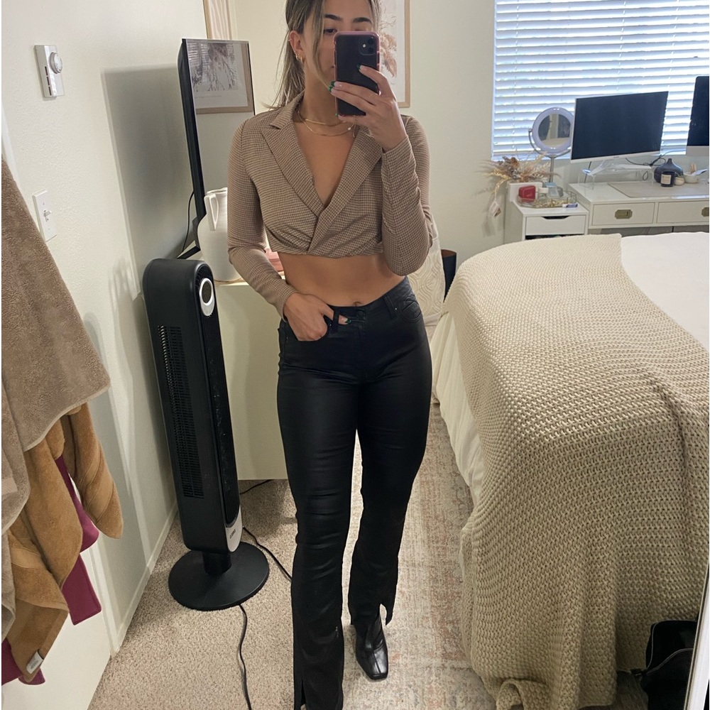 Black Free People Leather Pants